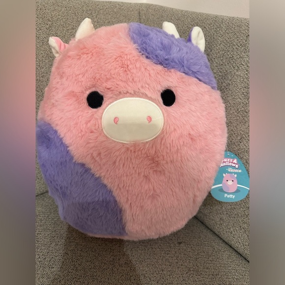 Nwt 12" Patty Fuzzamallow Purpe & Pink Cow Squishmallow - Picture 2 of 6
